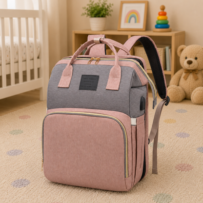ParentPack™ | Babyryggsekk med utfellbar stelleplass