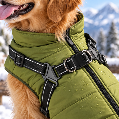 PawCoat™ | Vinterjakke med innebygd sele – Klar på sekunder