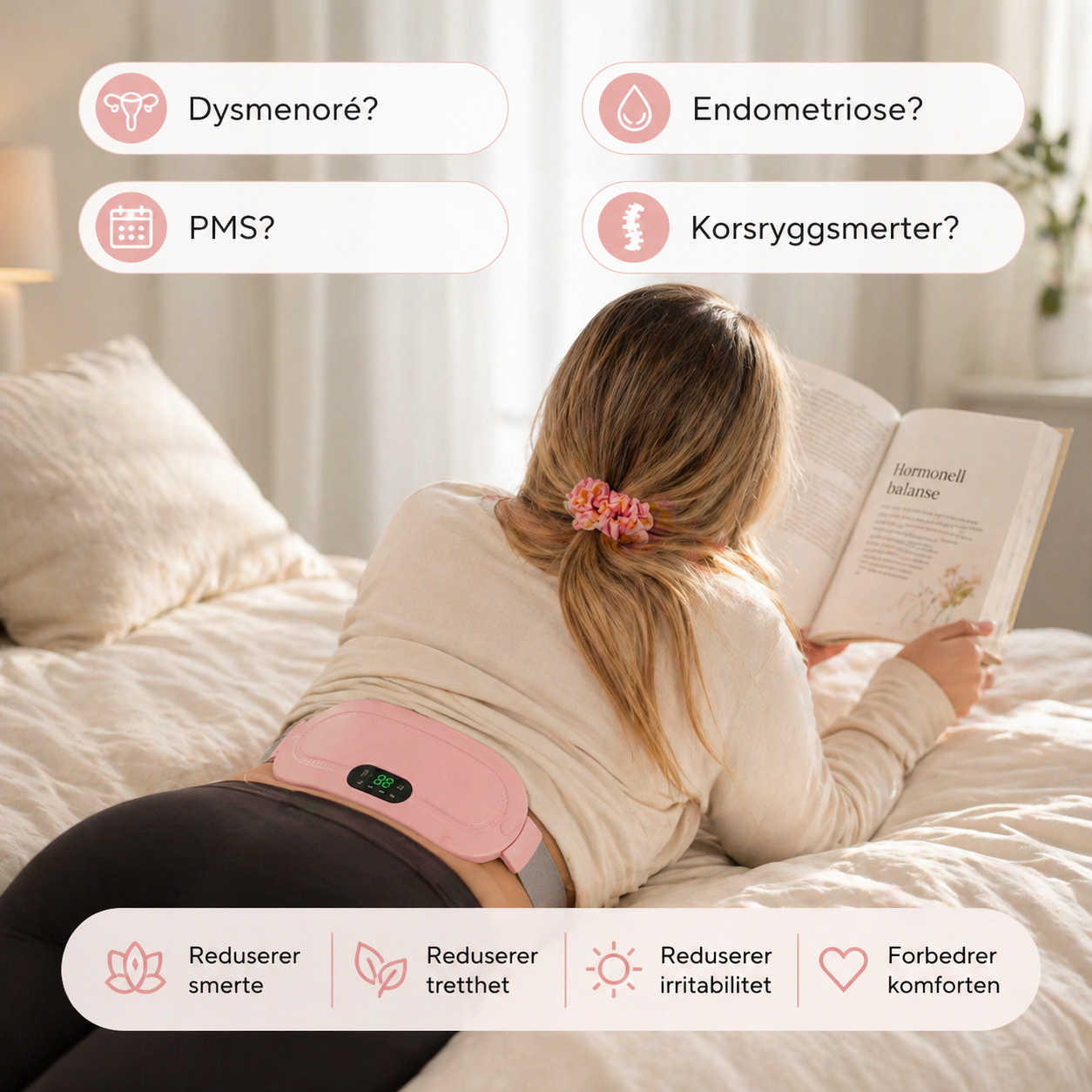 MensRo™ | Varmende og masserende menstruasjonsbelte