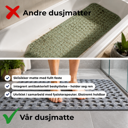 Sklisikker Matte™ | Sklisikker dusjmatte med antibakteriell beskyttelse