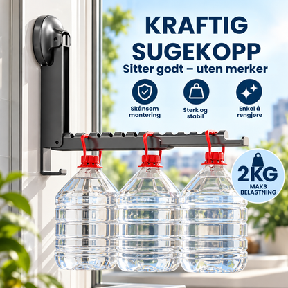Foldio™ | Uttrekkbart sammenleggbart tørkestativ med sugekopper