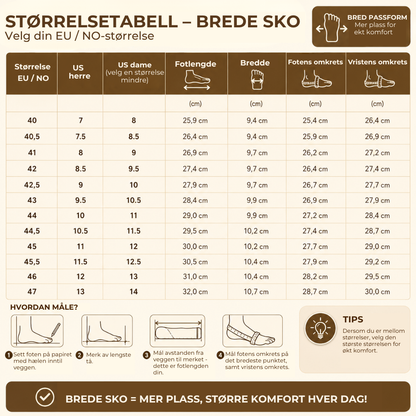 WideEase™ |  Brede sko som gir komfort