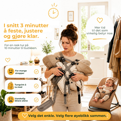 BæreHjelp™ | Når barnet vil opp, men du trenger hendene fri