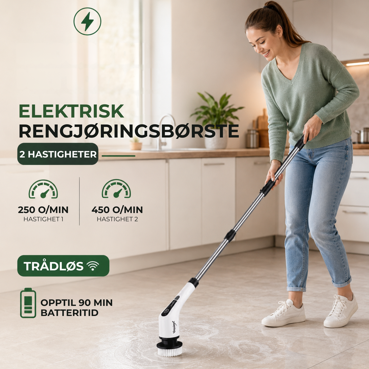 SkrubbFri™ | 9-i-1 Elektrisk rengjøringsbørste