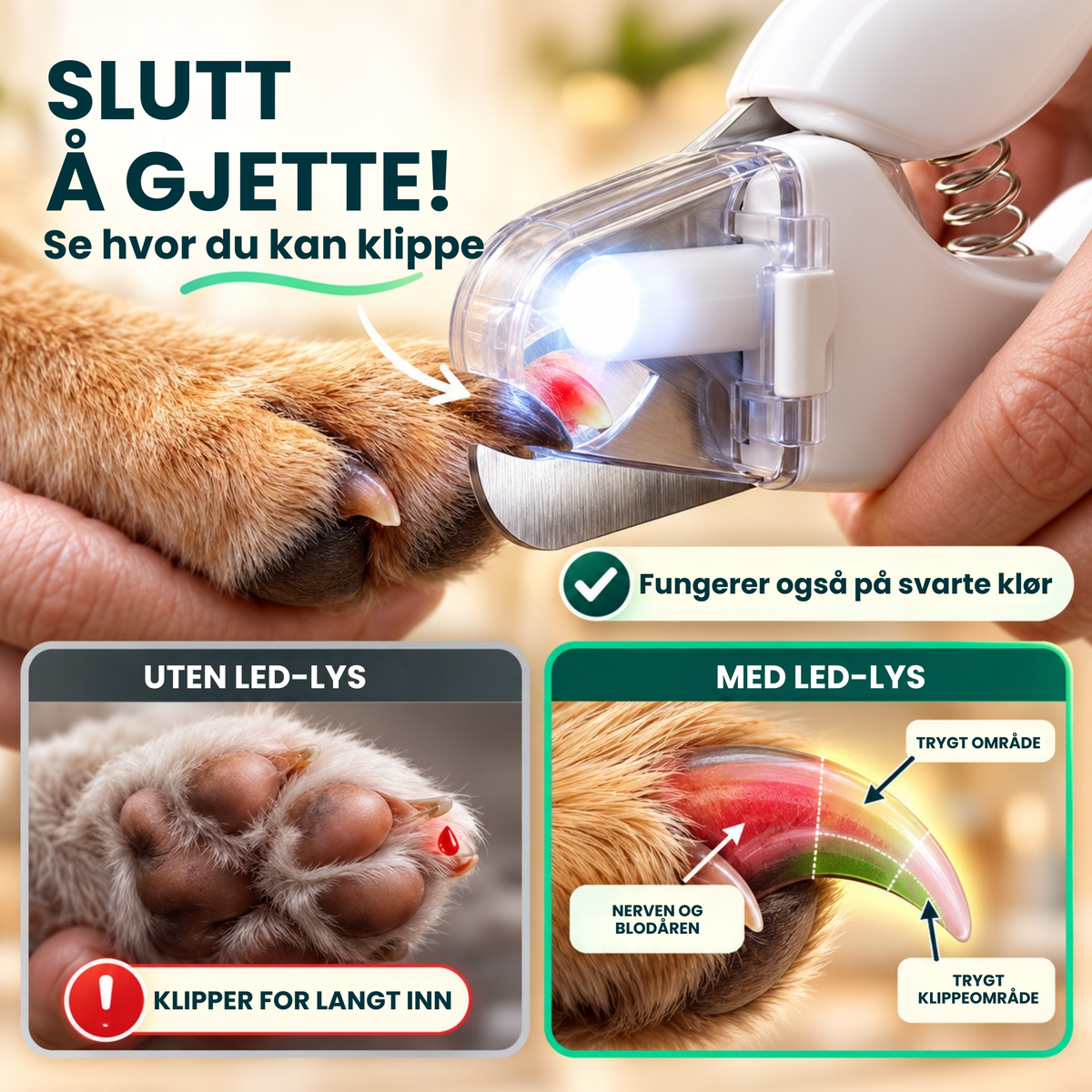 KloHelt | LED-klotrimmer for tryggere kloklipp hjemme