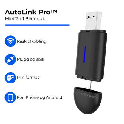 AutoLink Pro™ | Trådløs CarPlay & Android Auto Adapter for iPhone & Android