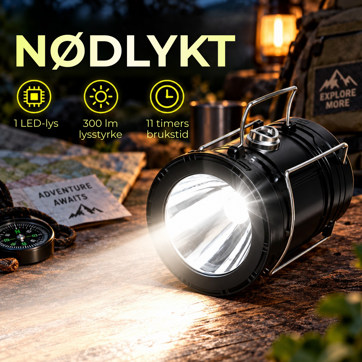 PullLight™ | Lys når du trenger det – hjemme, i bilen eller på tur