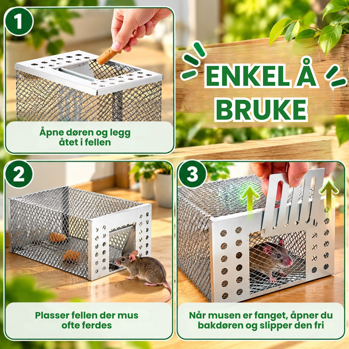 Fang & Slipp Musefelle™ | Fang musen levende – slipp den fri igjen