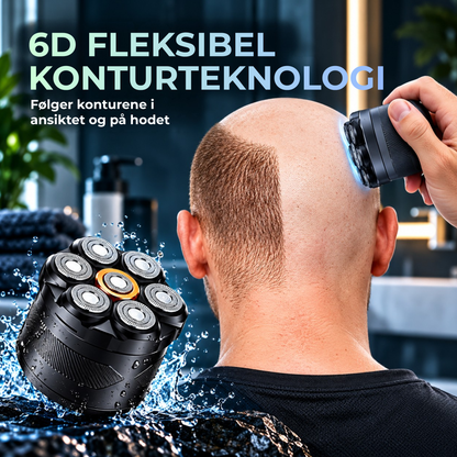 FlexHead Shaver™ | Jevn og enkel barbering av hele hodet med 6 fleksible barberhoder