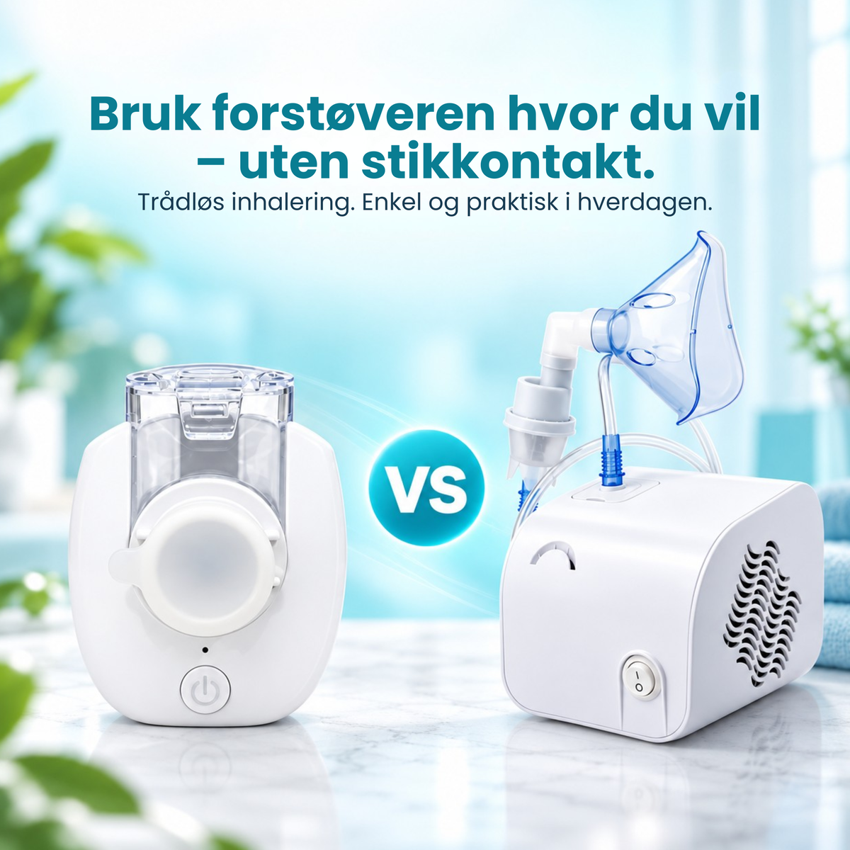 PustFri™ | Stillegående og bærbar forstøver for hele familien