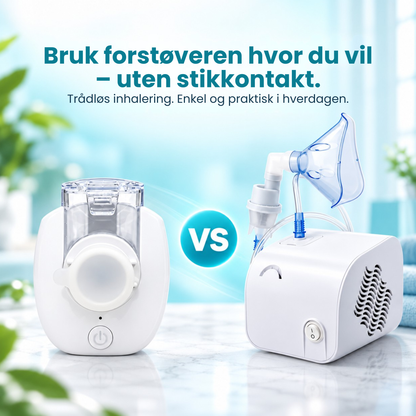 PustFri™ | Stillegående og bærbar forstøver for hele familien