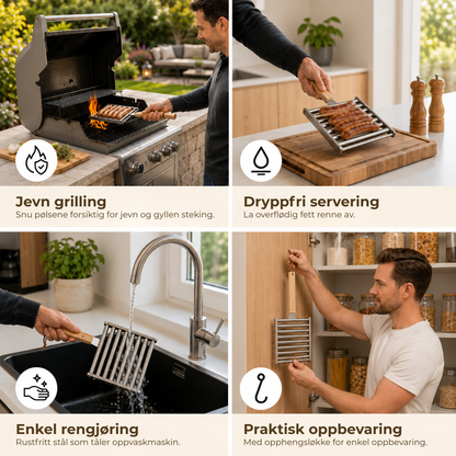 GrillGrep™ | Grill perfekt stekte pølser jevnt og enkelt — hver gang!