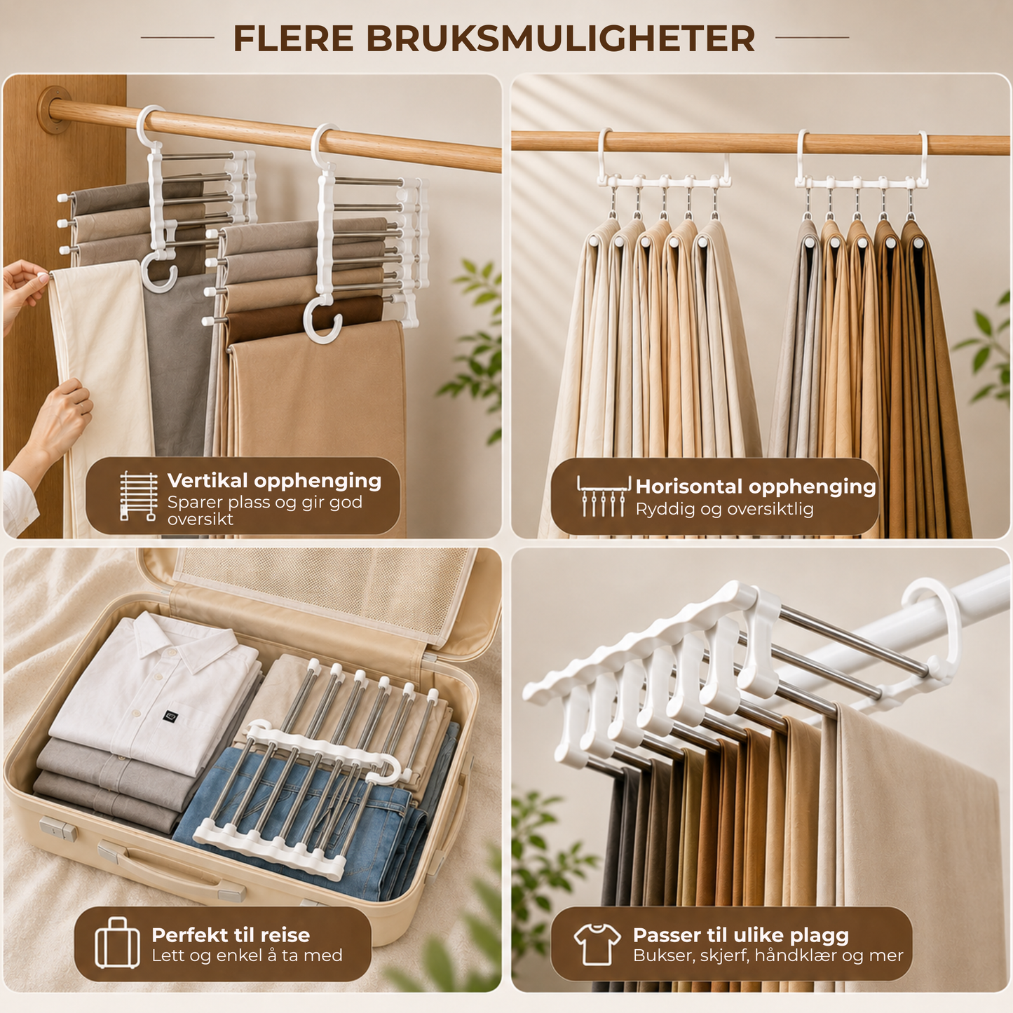 BukseHenger™ | Sammenleggbar Buksehenger for Smart Oppbevaring