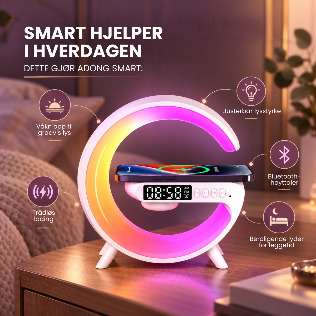 NattBase | Lad mobilen, spill musikk og skap stemning med én enhet