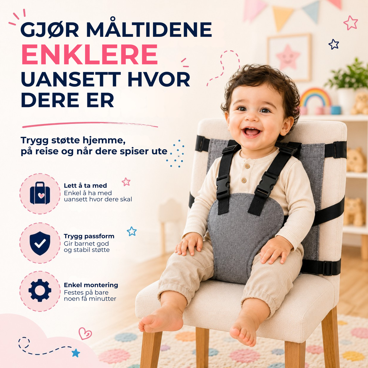 SeatGuard™ | Draagbare veiligheidsgordel voor kinderstoelen