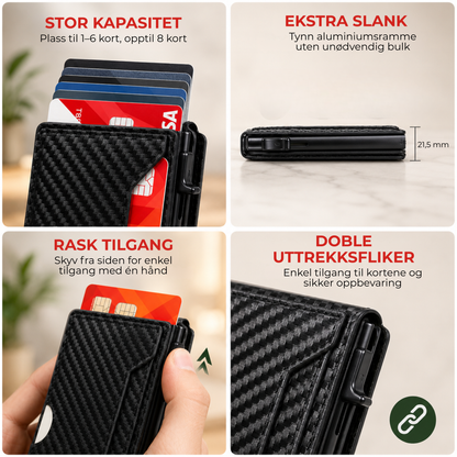 PopUp Lommebok™ | Slank RFID-lommebok med pop-up-kortholder