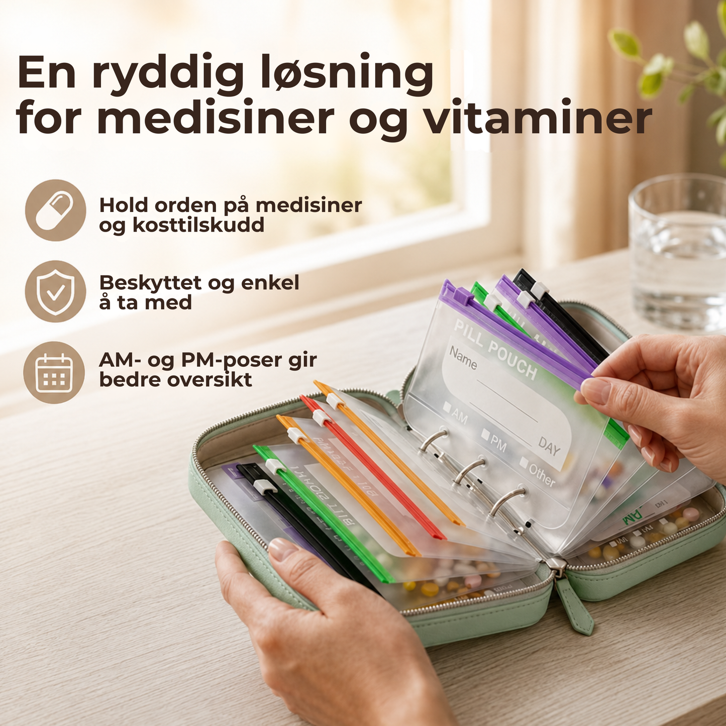MedisinMappe™ | Diskré og ryddig oppbevaring for medisiner på farten