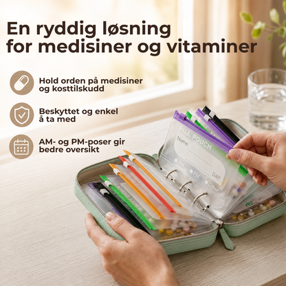 MedisinMappe™ | Diskré og ryddig oppbevaring for medisiner på farten