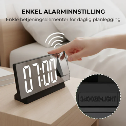 TidGlow™ | Start dagen smartere – LED-projeksjonsvekkerklokke for perfekt timing