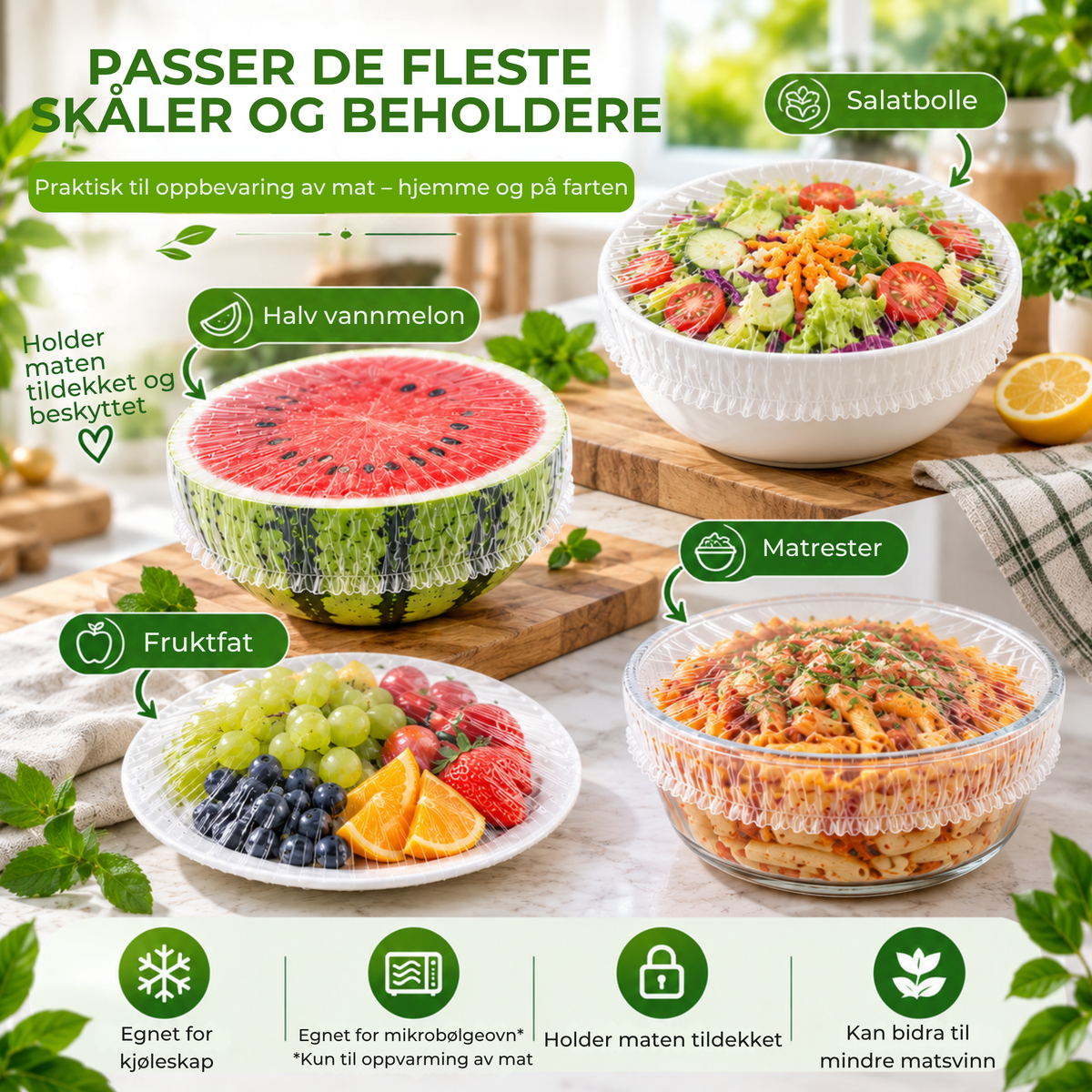 StrekkLokk™ | Elastiske matlokk for enkel oppbevaring
