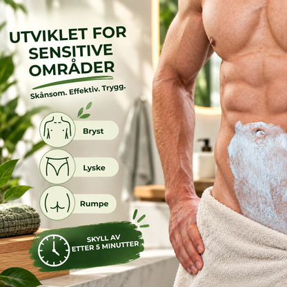 Barberfri Hårfjerningskrem™ | Bli kvitt kroppshåret uten høvel eller voks