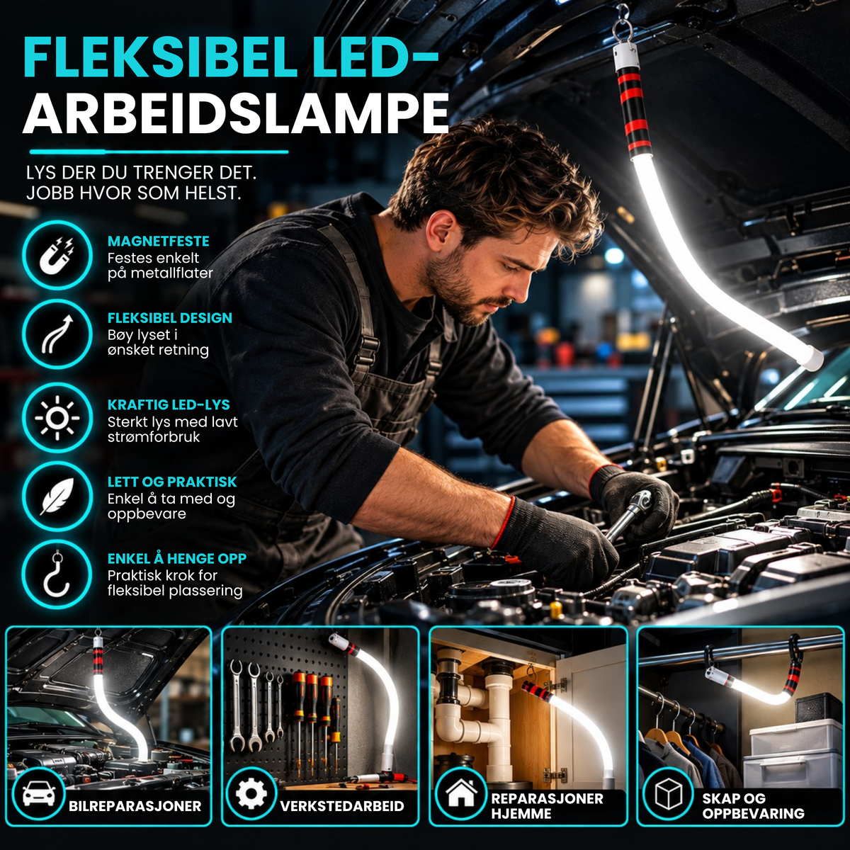 LysMakker | leksibelt LED-lys som lyser opp der du trenger det