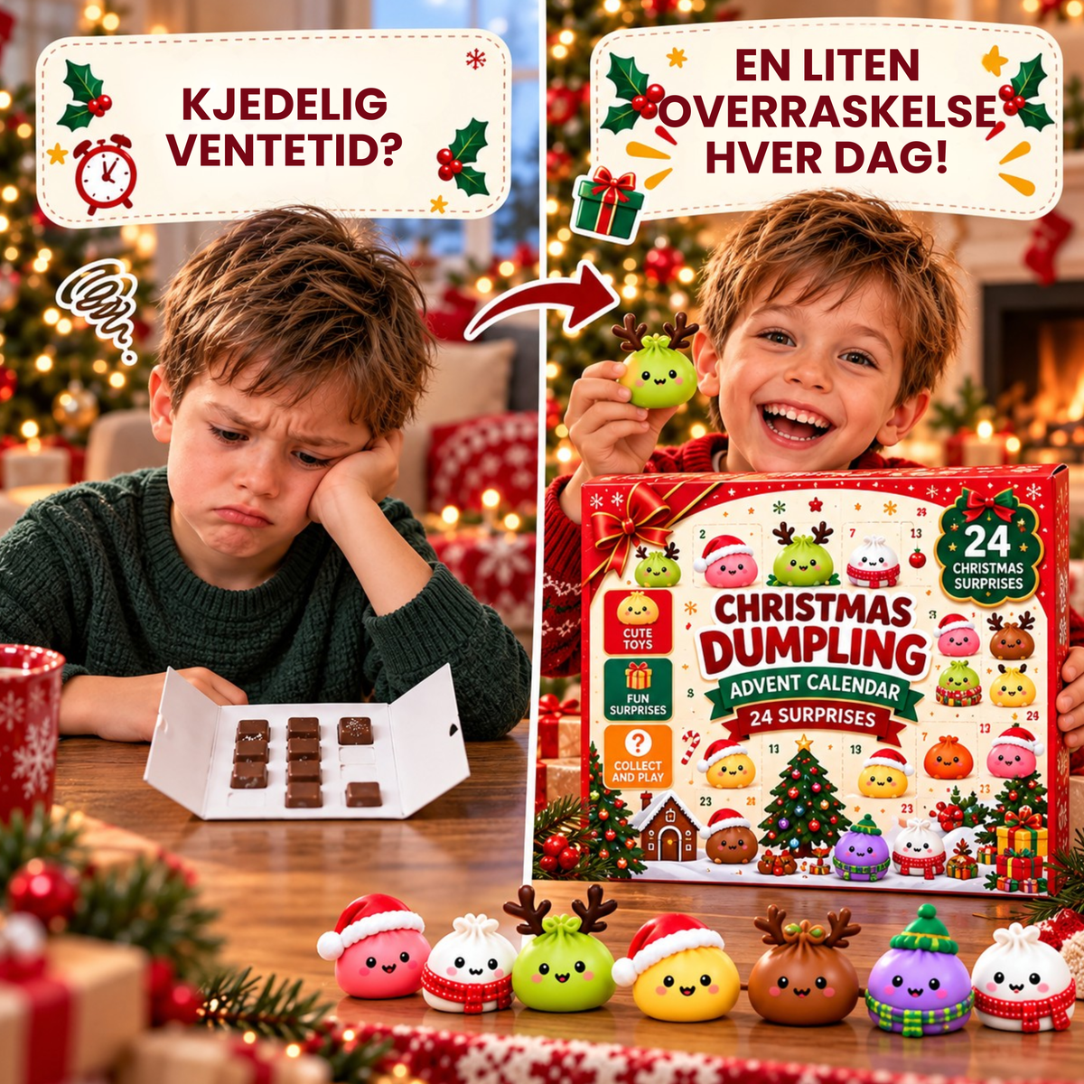 JuleDumplings™ | 24 dager. 24 myke overraskelser. Én ekstra koselig nedtelling til jul
