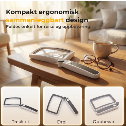 Leselupen™ |  Sammenleggbart håndholdt forstørrelsesglass med lys for lesing