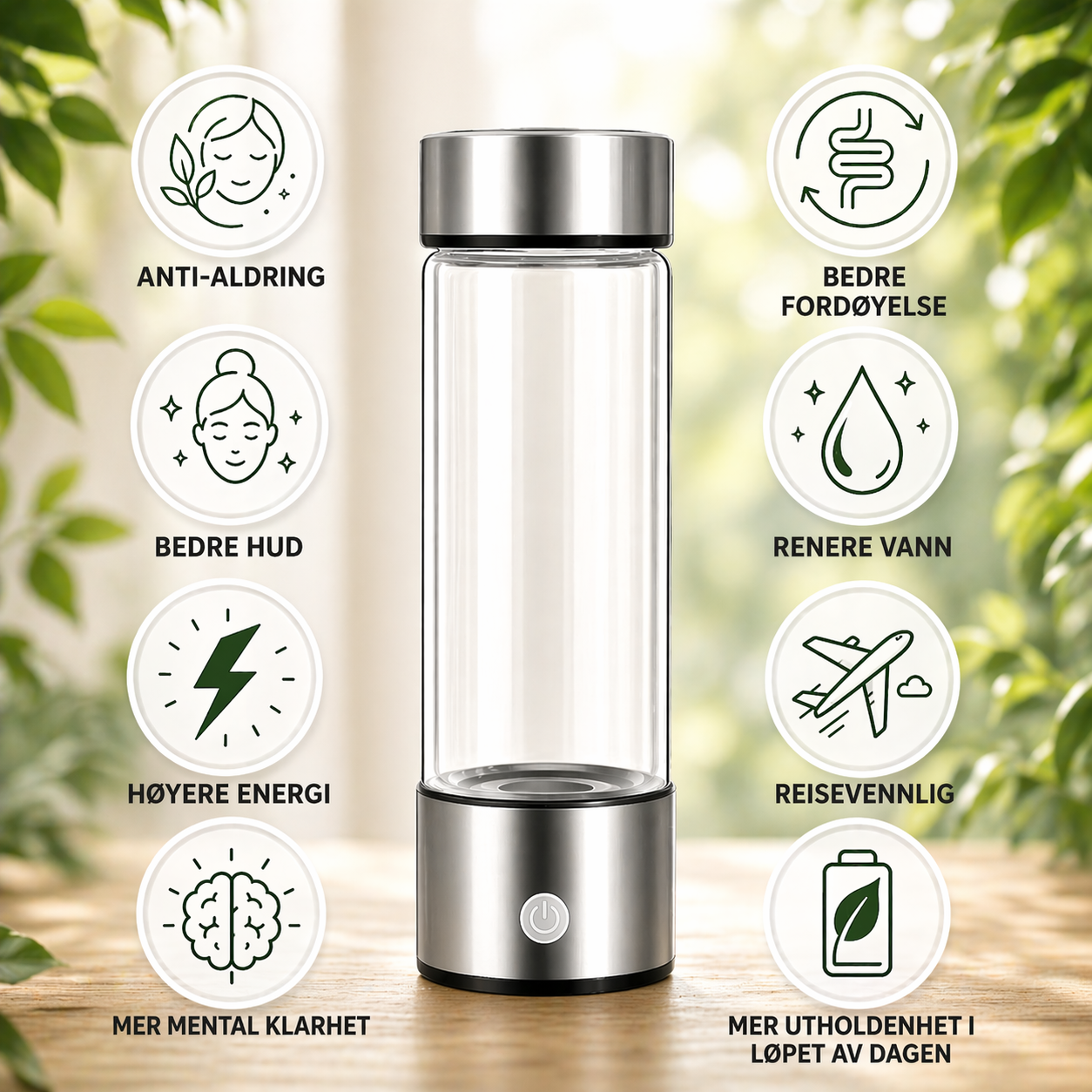 HydroBoost™ | Hydrogenvannflasken for bedre helse og mer energi