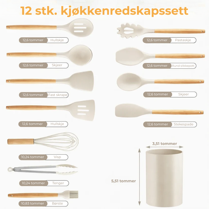 KjøkkenPro™ Silikonsett | Silikonkjøkkensett (12 deler)
