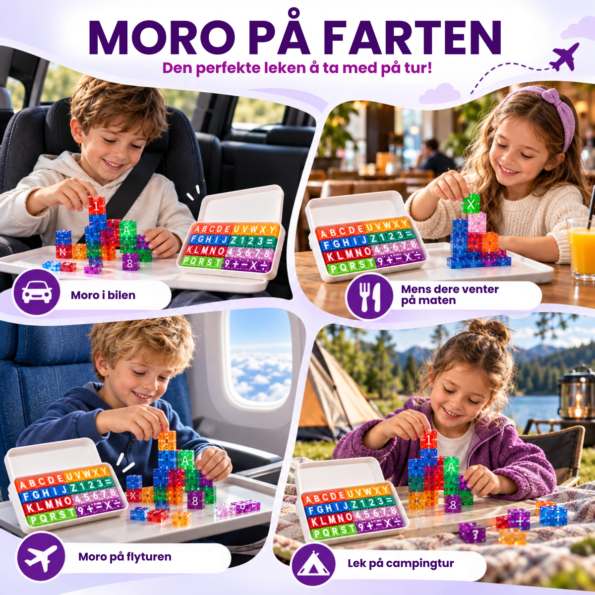 Klakk | Magnetiske byggeklosser med bokstaver og tall for barn