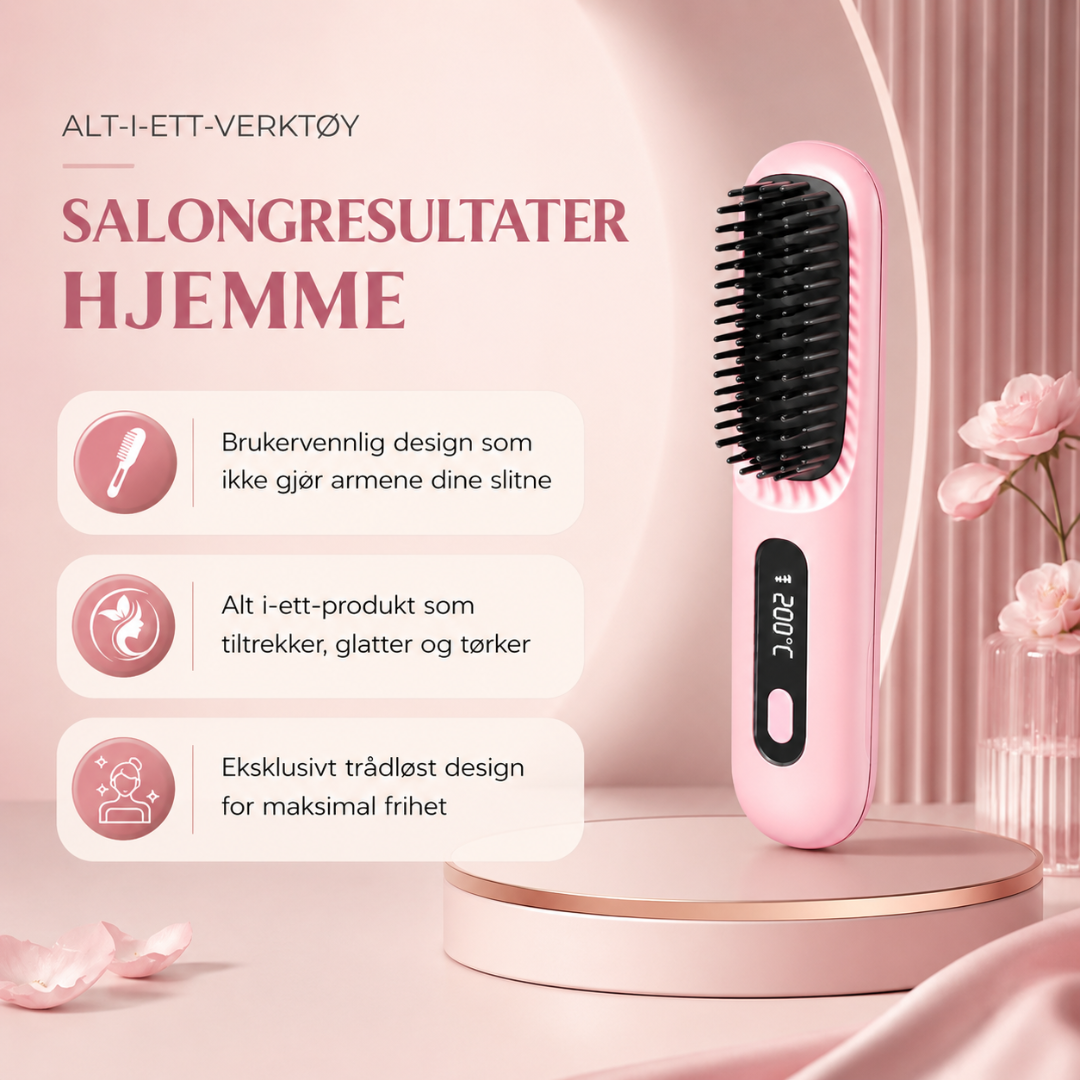 HeatBrush™ | Salonblødt Hår Når Som Helst, Hvor Som Helst