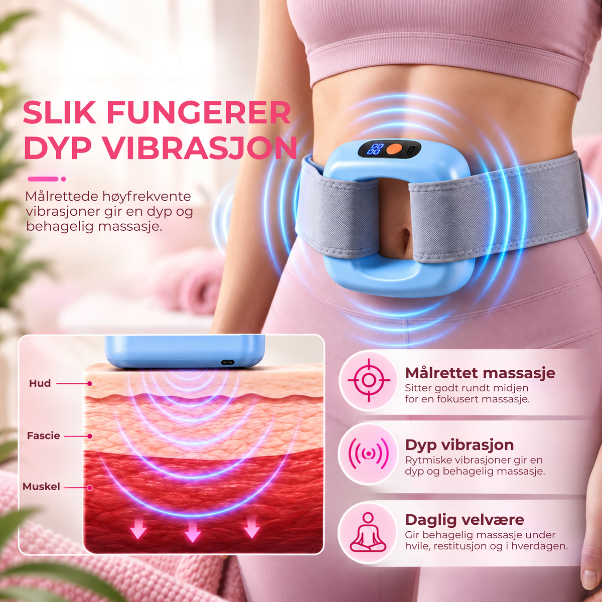 PulseBelt™ | Målrettet vibrasjonsmassasje når kroppen føles stram