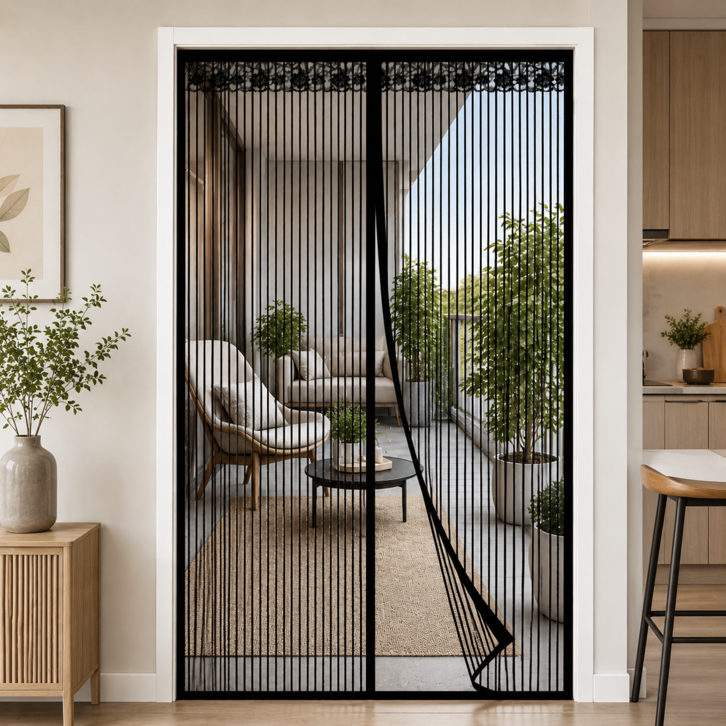 MagnetMesh™ | Sommergardin med magnetisk myggnett