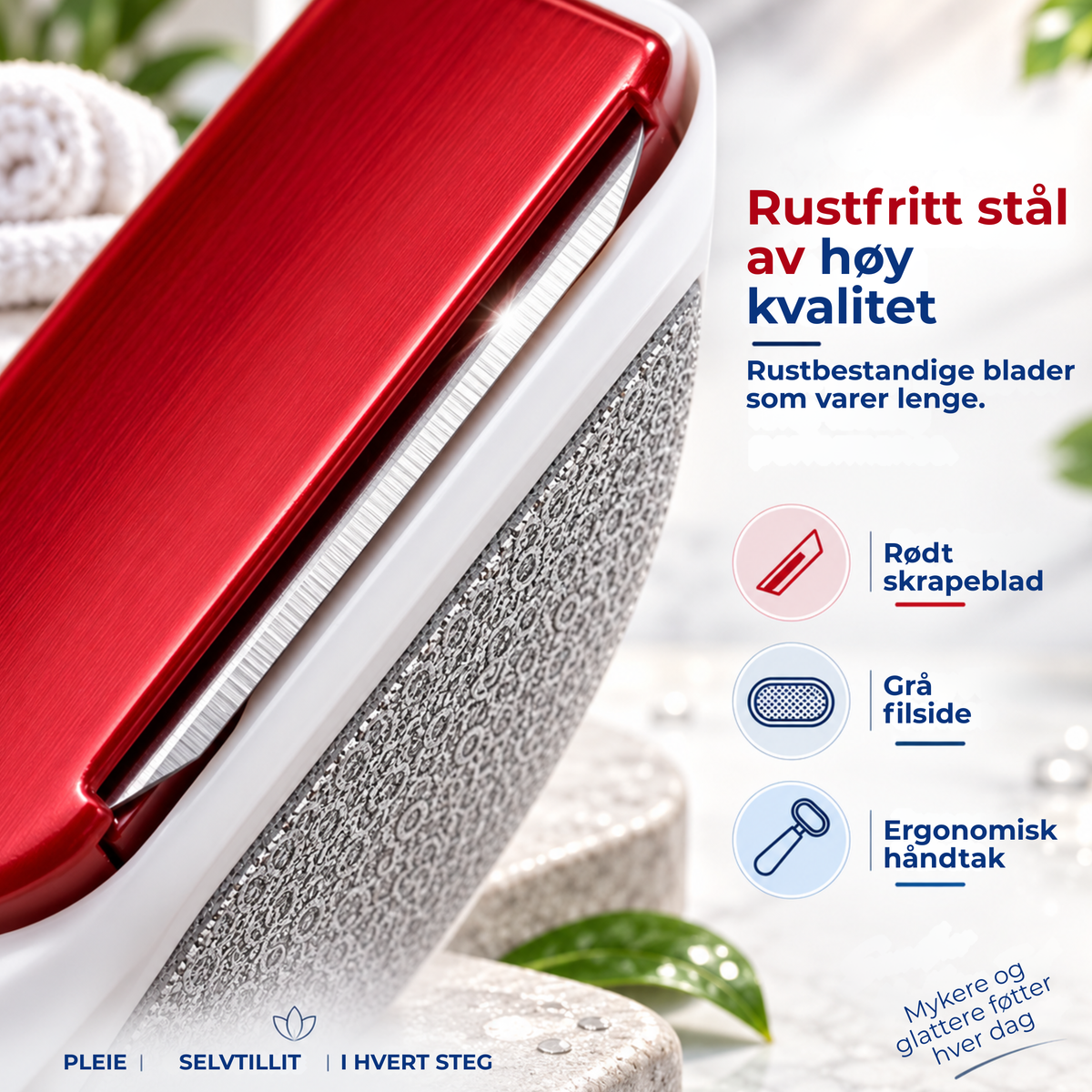 FootRefiner™ | Fjern hard hud og få mykere hæler