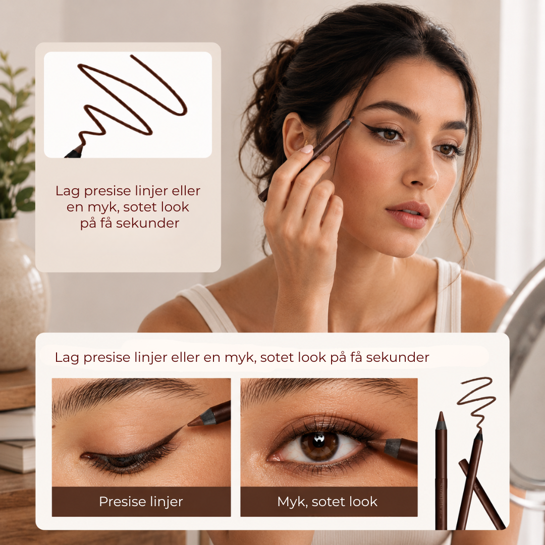 LineMuse™ | Slutt å rette på eyelineren. Påfør én gang. Ser bra ut hele dagen.