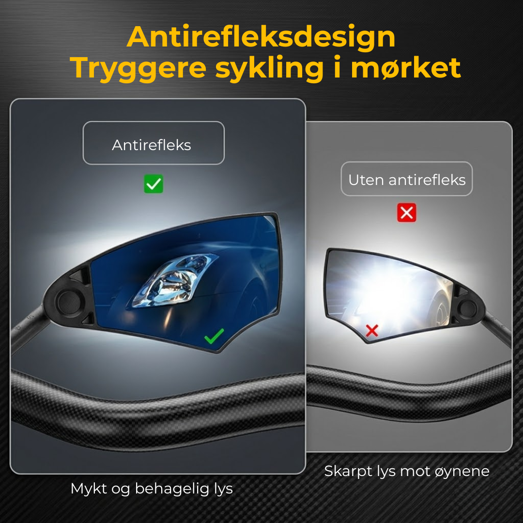 RideView™ | 360° Justerbart Bakspeil for Sykkelstyre