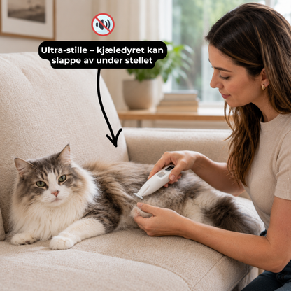 StilleTrimmer™ | Trådløs Pelstrimmer for Hund og Katt