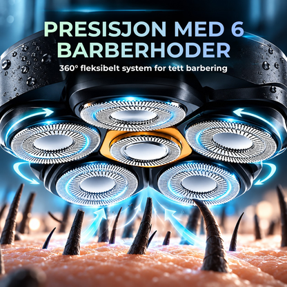 FlexHead Shaver™ | Jevn og enkel barbering av hele hodet med 6 fleksible barberhoder