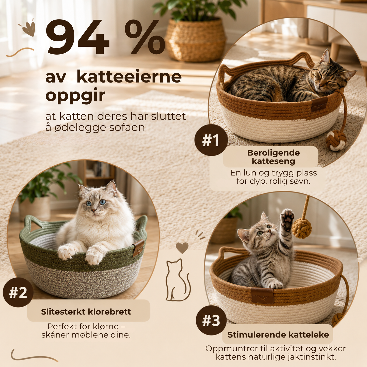 ScratchNest™ | Katteseng, kloreplass og lek i ett