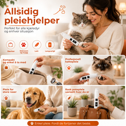 PawFile™ | Elektrisk neglefil for kjæledyr med LED-indikator