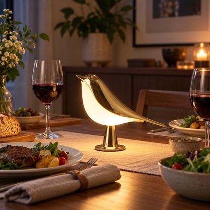 LysPip | Trådløs fuglelampe med varmt, dimbart lys