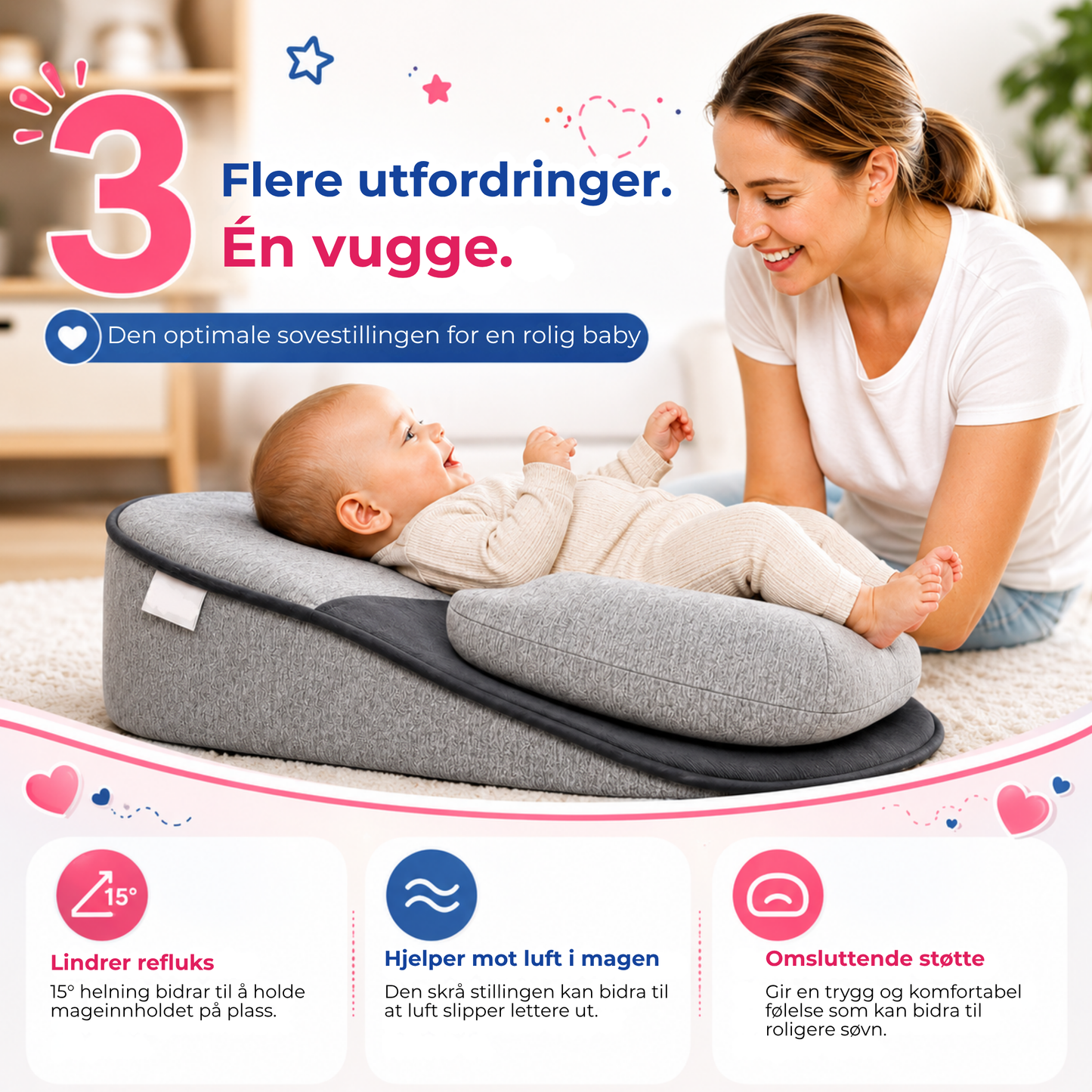 BabySkråpute™ | Komfortabel støtte etter mating