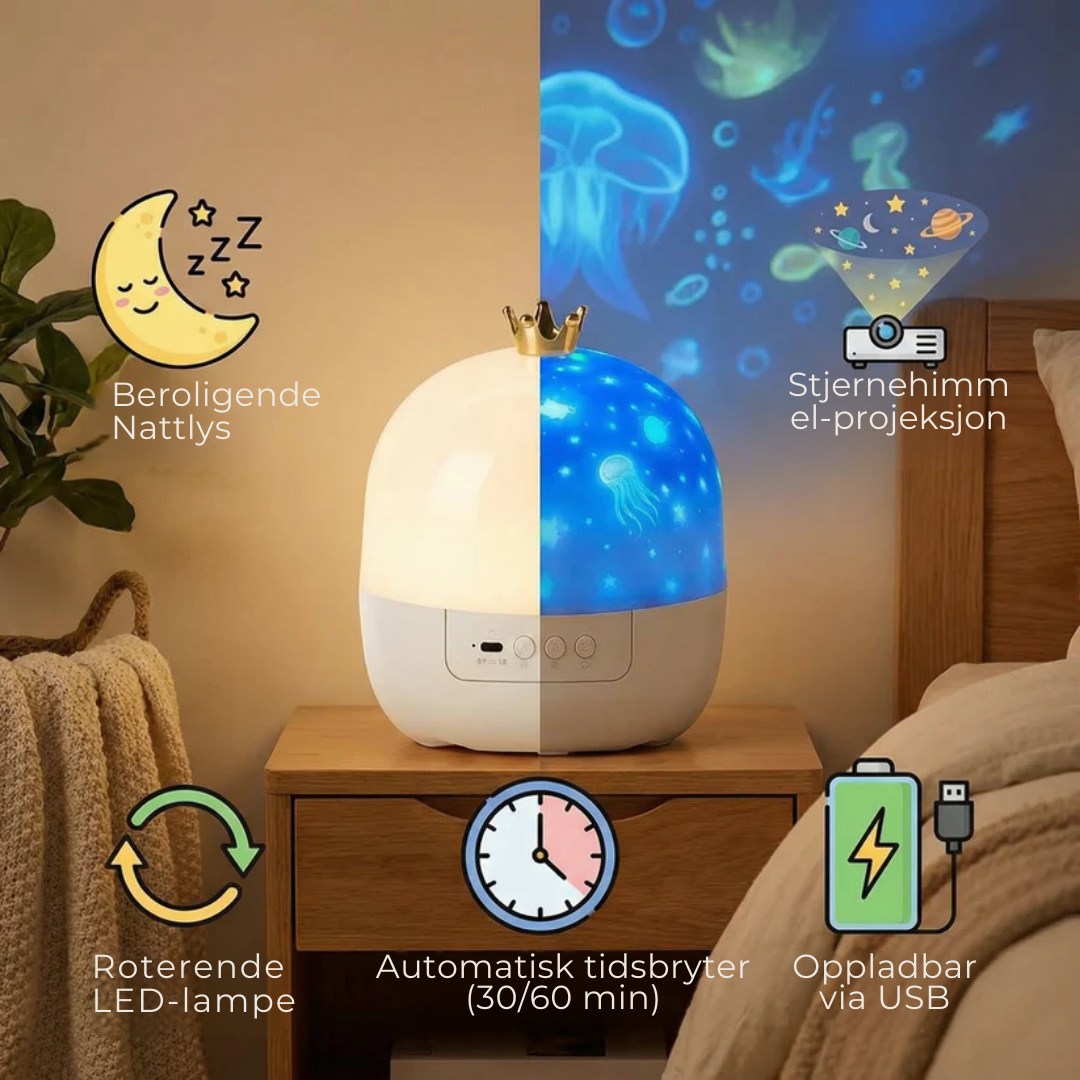 LunaSky™ Stjernehimmel Projektor | Roterende LED-lampe