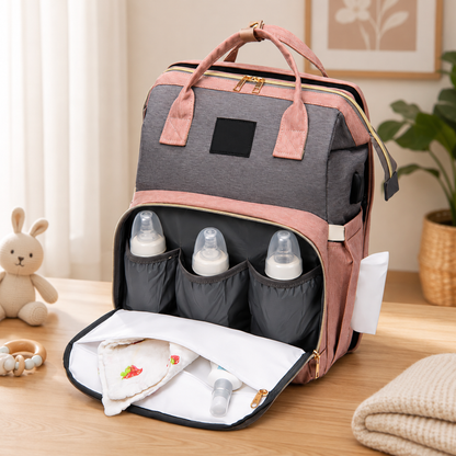 ParentPack™ | Babyryggsekk med utfellbar stelleplass
