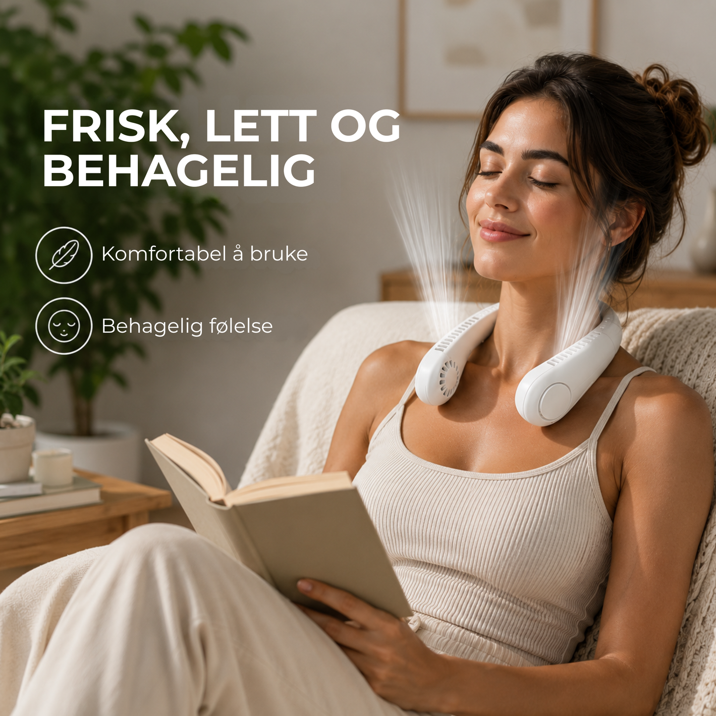 NeckBreeze™ | Bærbar, oppladbar nakkevifte for umiddelbar avkjøling