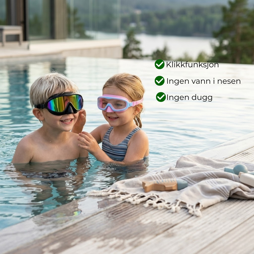 BadeGlede™ | svømmebriller til barn – ingen dugg, ingen lekkasje