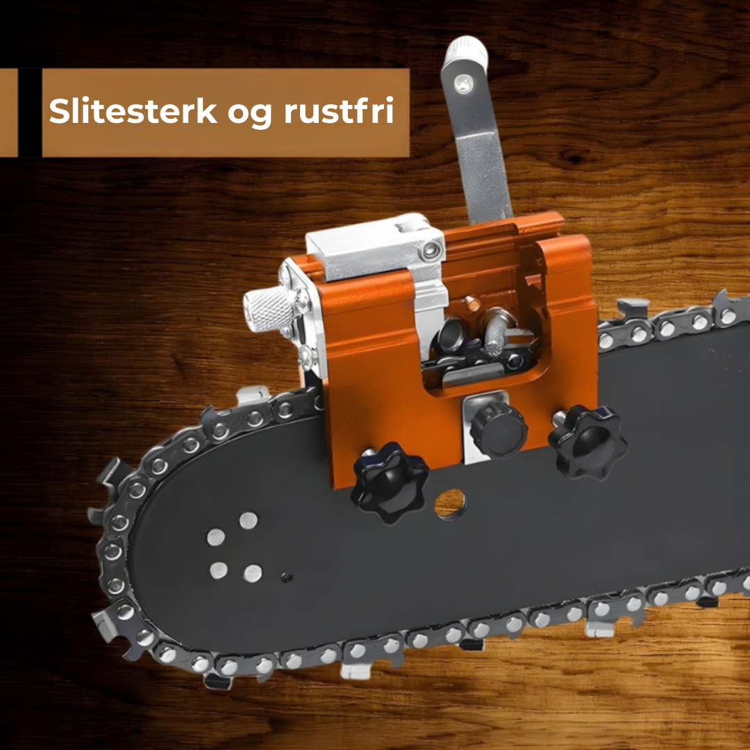 KjedeKraft™ | Rask, presis og enkel motorsågssliping hjemme