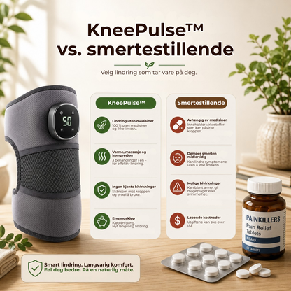 KneePulse™ | Lindrer stive og slitne knær hjemme