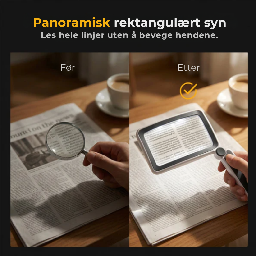 Leselupen™ |  Sammenleggbart håndholdt forstørrelsesglass med lys for lesing